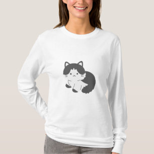 T-Shirt Adorável de Capa Longa de Gato