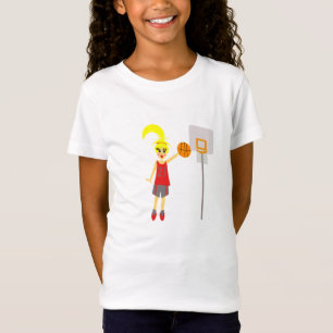 T-shirt adorável do basquetebol das meninas