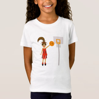 T-shirt adorável do basquetebol das meninas