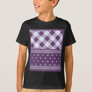 T-shirt Adorável padrão sem costura do Damask Purple