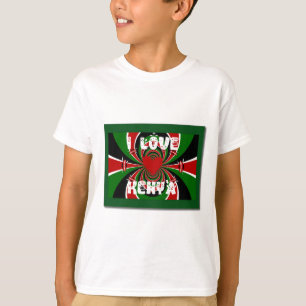 T-shirt Adoro Heart Kenya: Arte Dinâmica De Bandeiras