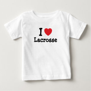 T-shirt Adoro o coração de Lacrosse personalizado