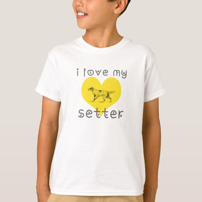 T-shirt adoro o meu setter. (Frente)
