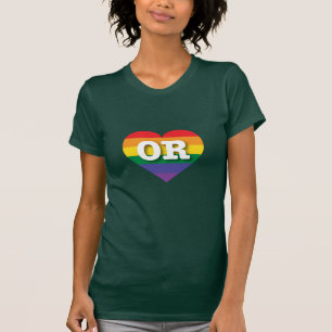 T-shirt Adoro Oregon Rainbow Heart