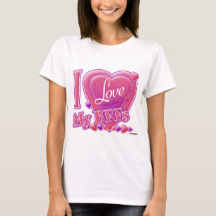 T-shirt Adoro os meus melhores amigos rosa/roxo - corações