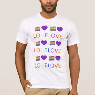 T-shirt Adoro Rainbow Wedding Cake Orgulho gay Heart Tee