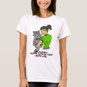 T-shirt Adota Obliviously gatos em sua nona vida