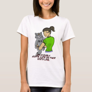 T-shirt Adota Obliviously gatos em sua nona vida
