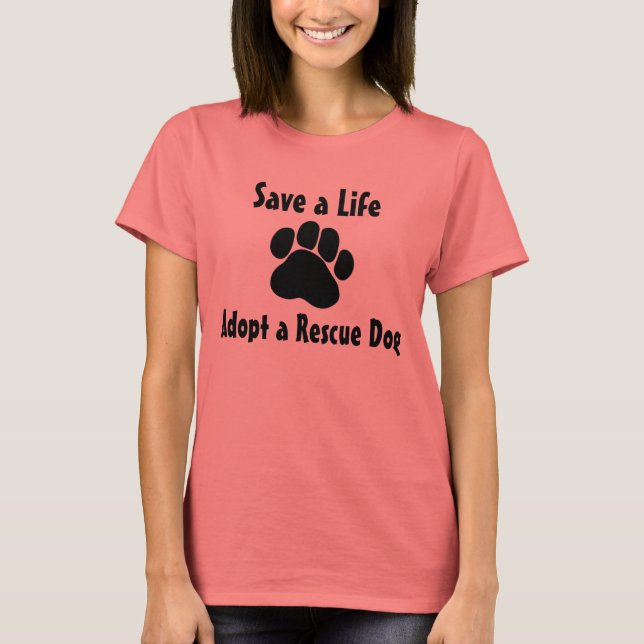 T-shirt Adotar um Cachorro de Emergência (Frente)