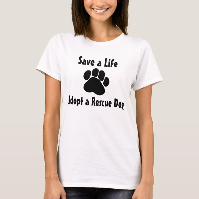 T-shirt Adotar um Cachorro de Emergência (Frente)