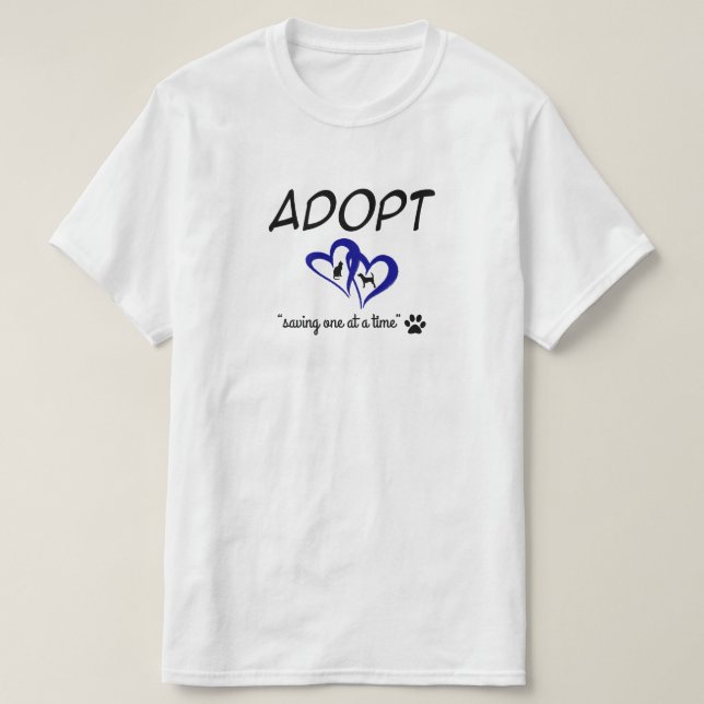 T-shirt Adote "Salvando Um de Cada Vez" (Frente do Design)