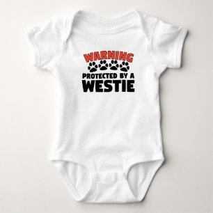 T-shirt Advertência protegida por um Westie