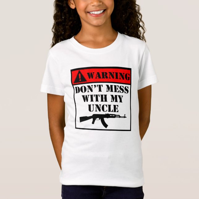 T-shirt Advertir não suja com meu tio (Frente)