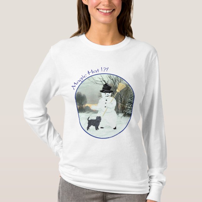 T-shirt Affenpinscher e Boneco de Neve (Frente)