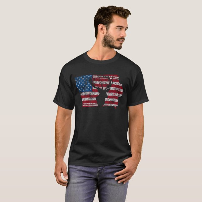 T-shirt afligido caça dos cervos de Iowa da (Frente Completa)