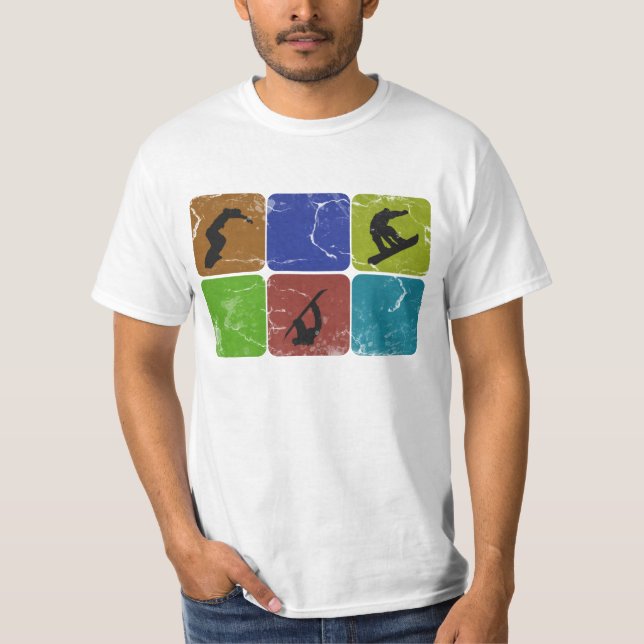 T-shirt afligido da snowboarding (Frente)