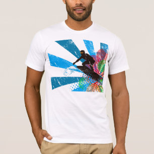 T-shirt afligido do paraíso do surfista
