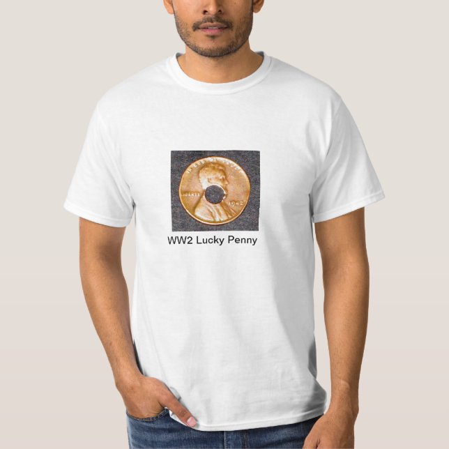 T-shirt afortunado da moeda de um centavo da (Frente)