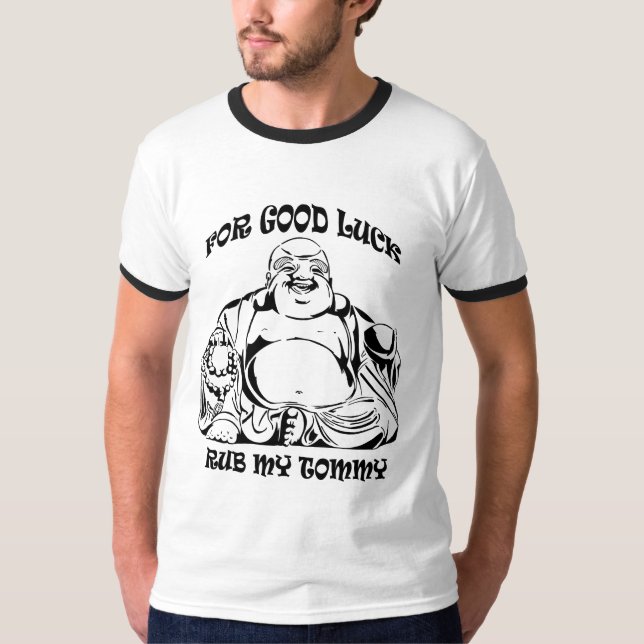 T-shirt afortunado dos homens de Buddha (Frente)