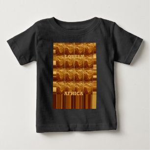 T-shirt África adorável mapeia designs cores de Ouro.pn