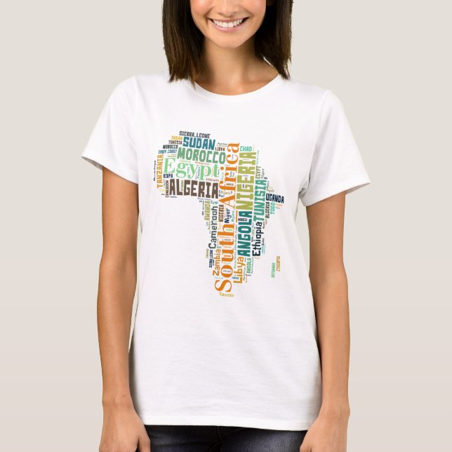 T-shirt África - Arte Word (Frente)