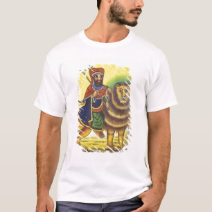 T-shirt África, Etiópia. Obra de arte representando Leão d