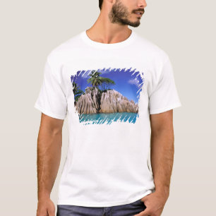 T-shirt África, Seicheles, Ilha La Digue.Granito