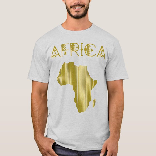 T-shirt africano dourado (Frente)