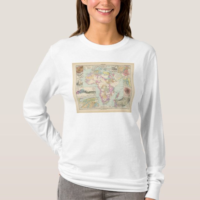 T-shirt Afrika - mapa do atlas de África (Frente)