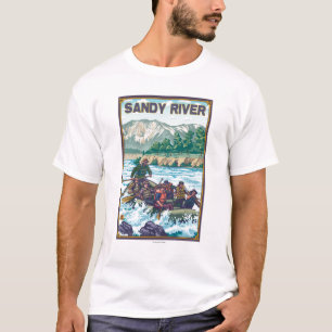 T-shirt Água branca que transporta - rio de Sandy, Oregon