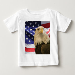 T-shirt Águia Bald Americana e Bandeira
