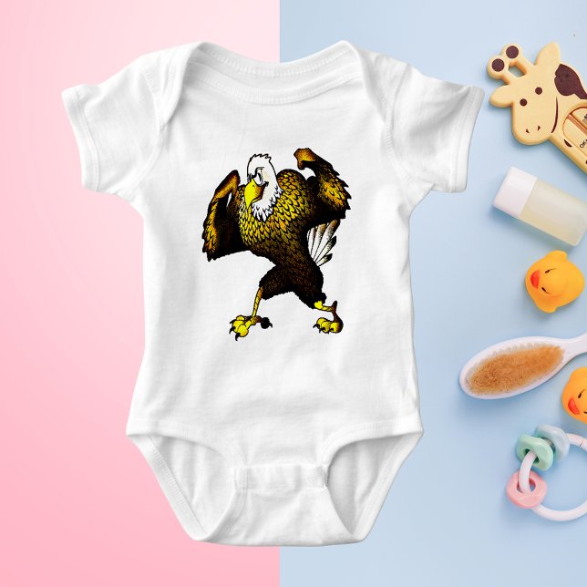 T-shirt Águia de Combate à Caricatura (Cartoon Fighting Eagle Baby Bodysuit)
