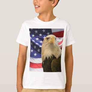 T-shirt Águia e Bandeira Americanas