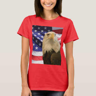 T-shirt Águia e Bandeira Americanas