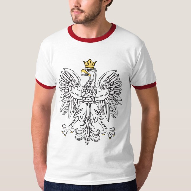 T-shirt Águia Polonesa com Dourada Coroa (Frente)