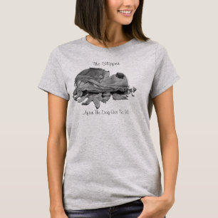 T-shirt ainda vida do deslizador rasgado com slogan