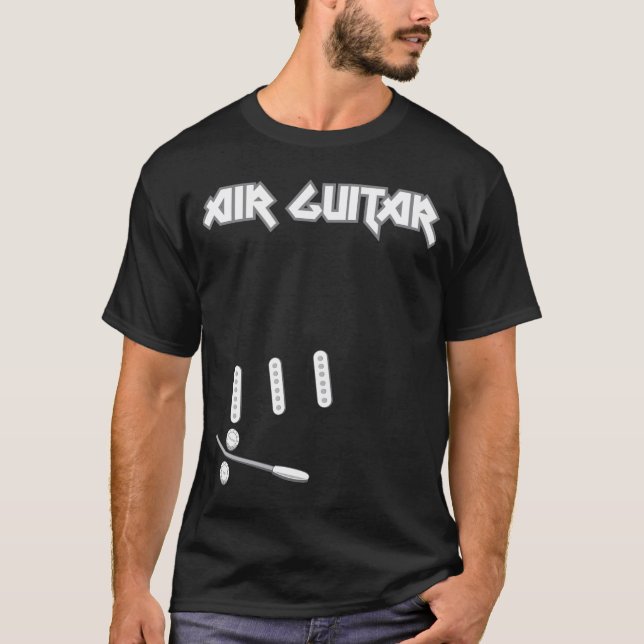T-shirt Air Guitar em qualquer lugar (Frente)