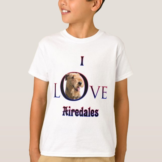 T-shirt Airedale Terrier I Love (Frente)