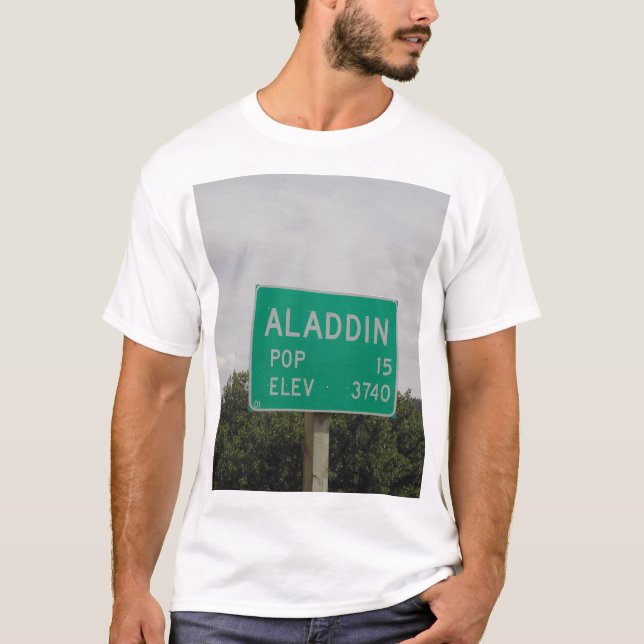 T-shirt Aladdin, WY (Frente)