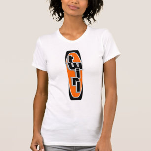 T-shirt alaranjado da camisola de alças do Twirl