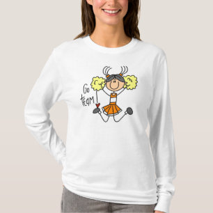 T-shirt alaranjado do cheerleader
