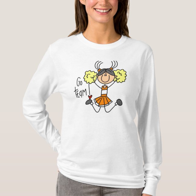 T-shirt alaranjado do cheerleader (Frente)
