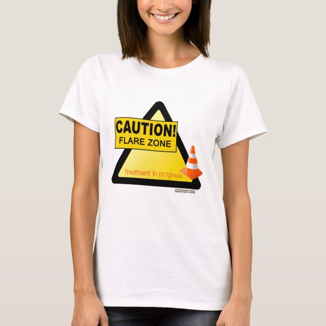 T-shirt alaranjado do cone da zona do alargamento (Frente)