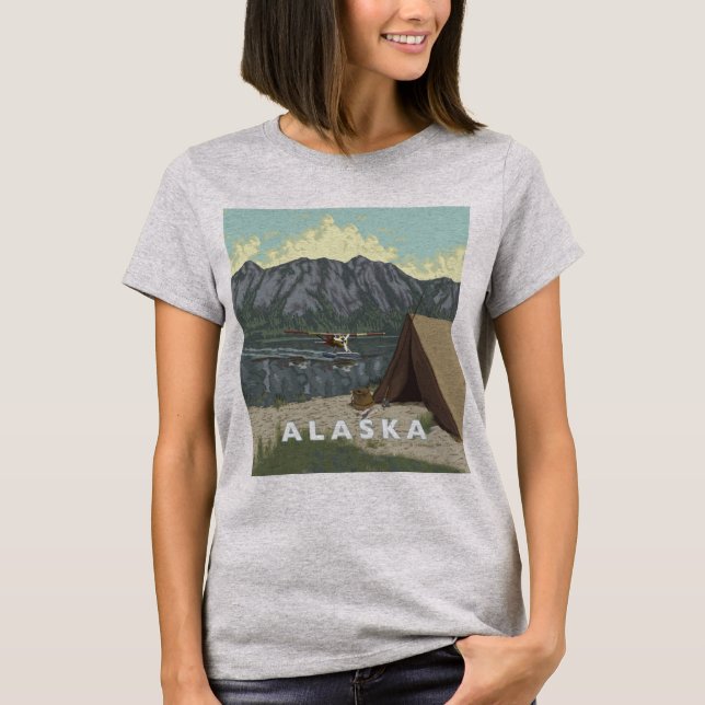 T-shirt Alaska Bush Plane Souvenirs (Frente)