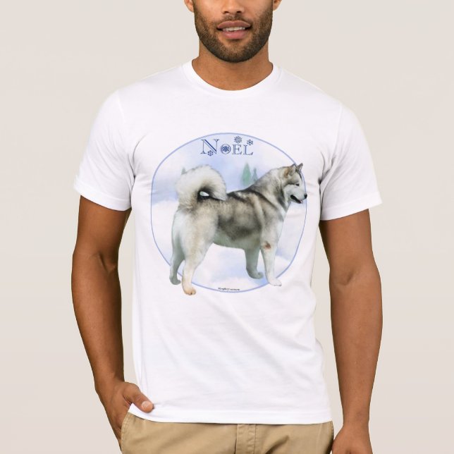 T-shirt Alaskan Malamute Noel (Frente)