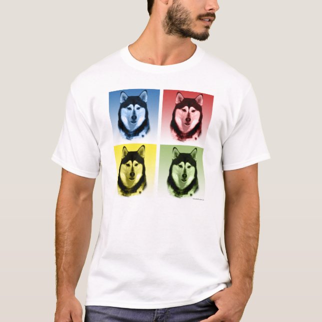 T-shirt Alaskan Malamute Pop Art (Frente)
