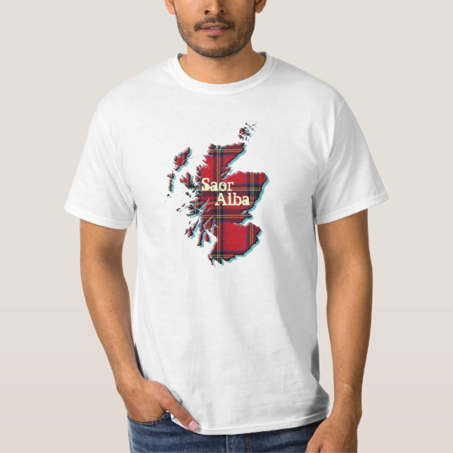 T-shirt alba de Saor do mapa escocês livre de (Frente)