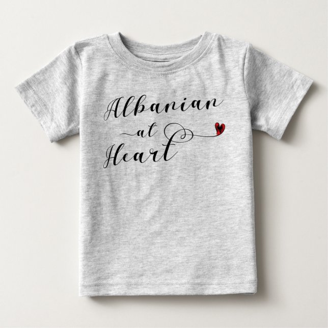 T-shirt Albanês At Heart Camiseta, Albânia (Frente)
