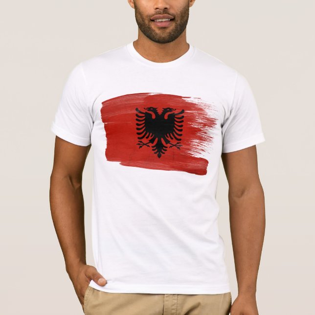 T-shirt albanês da bandeira (Frente)