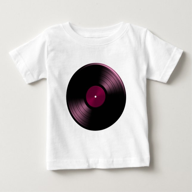 T-shirt Álbum gravado de vinil no rosa (Frente)